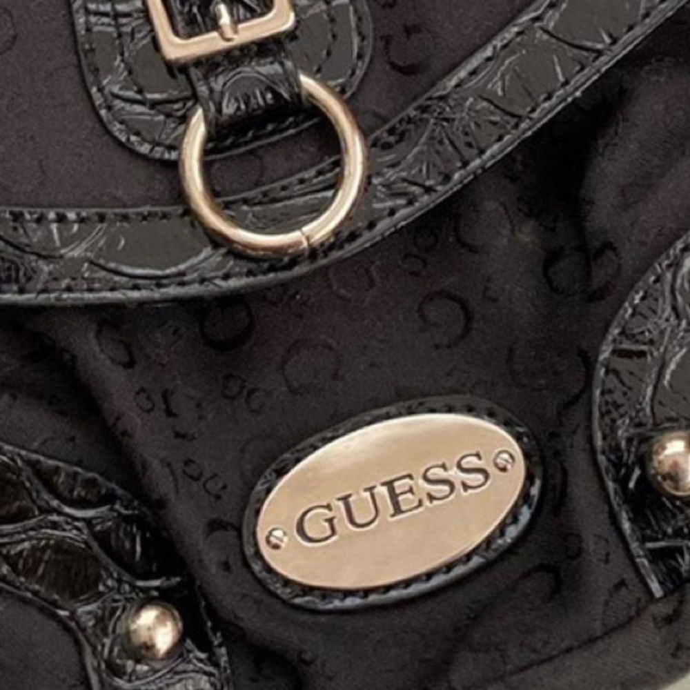 Guess Black Patterned Shoulder Bag - Picture 4 of 15
